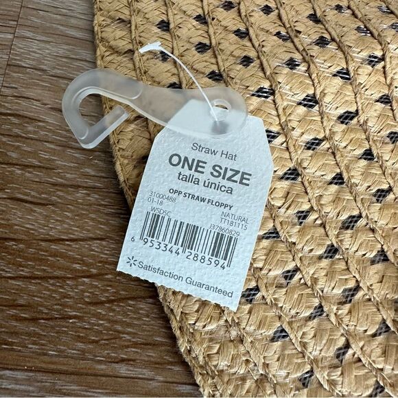 NWT Time and Tru Straw Floppy Packable Beach Hat - Picture 11 of 12
